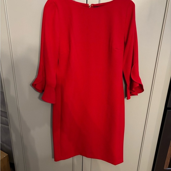 Karl Lagerfeld Paris red midi dress sz 6 - Picture 3 of 6